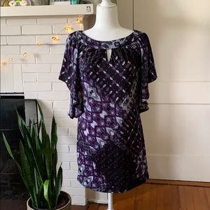 Purple & Black Alyn Paige Fluttersleeve dress